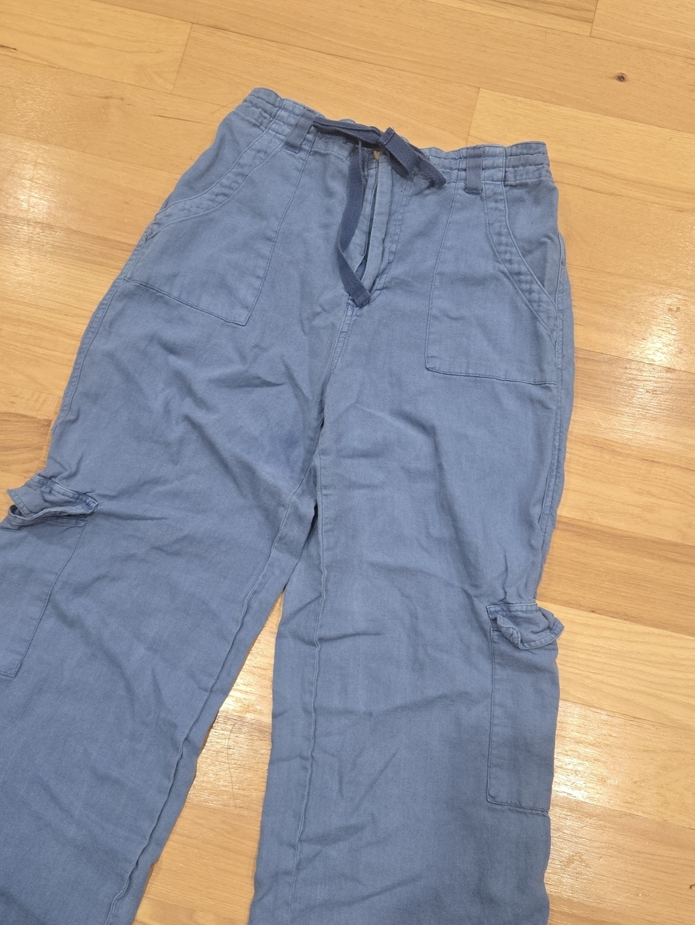 Sincerely Jules Lightweight Drawstring Cargo Pants - Dusty Blue